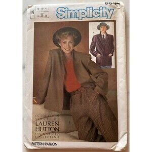 Simplicity Pattern 6644 Lauren Hutton Collection Jacket Size‎ 10 12 14 Cut VTG